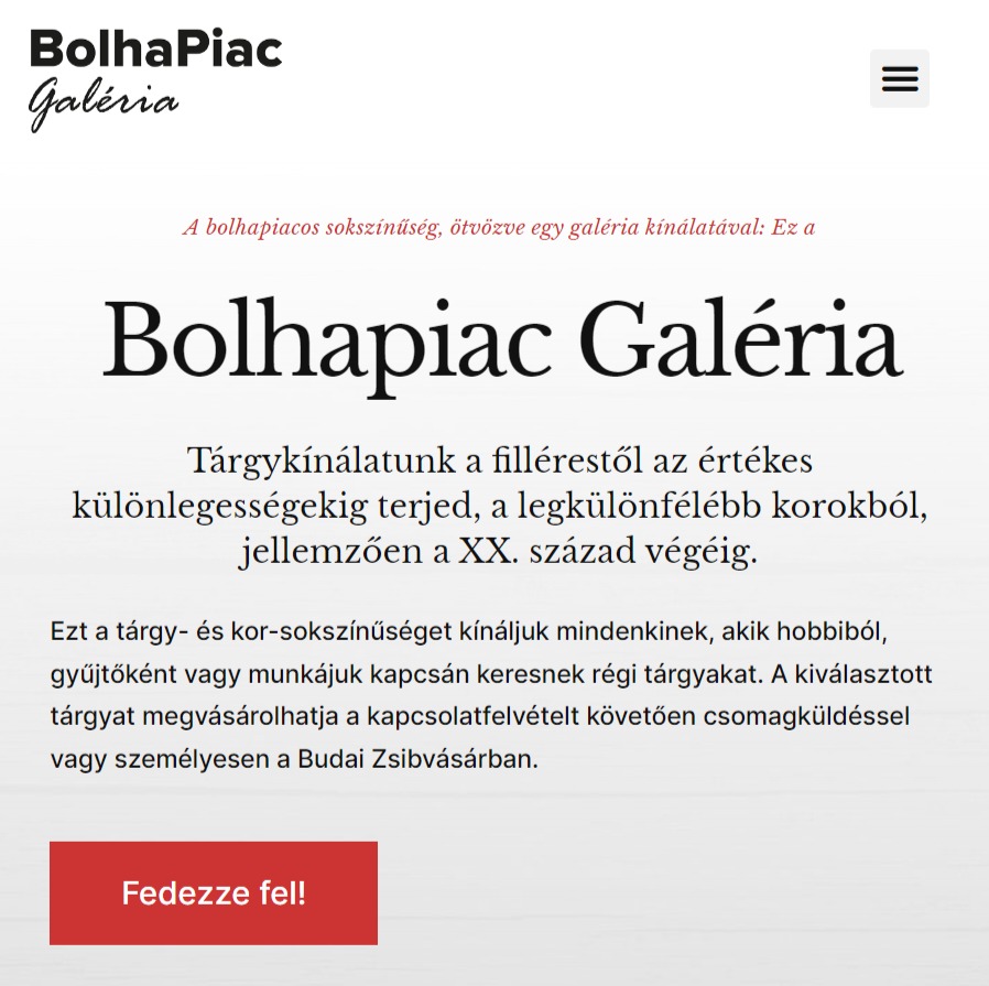 mobil menü ikon a jobb felső saroban